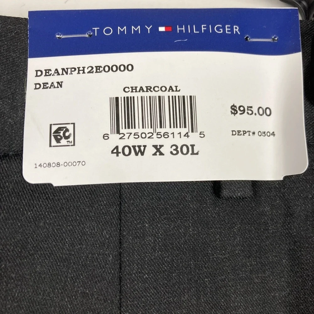 Tommy Hilfiger Mens Modern‎ fit Dress Pants 40 / 30 Dark Grey Solid